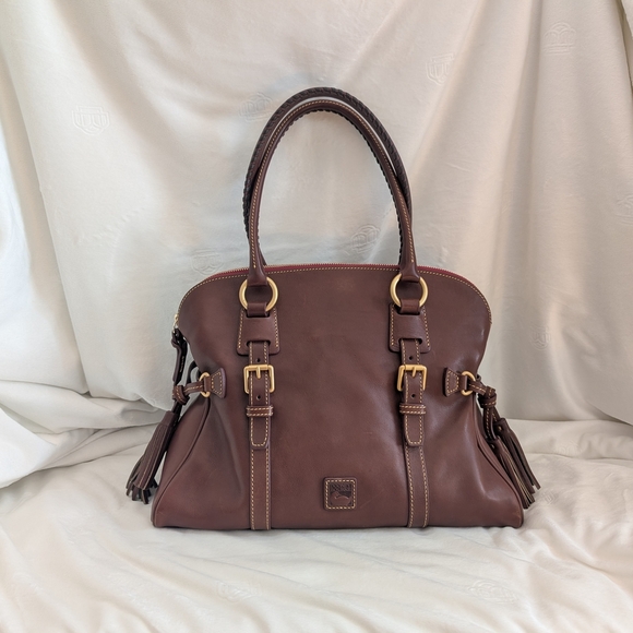 Dooney & Bourke Florentine Large Domed Buckle Satchel Chestnut Brown NWT - Picture 2 of 16